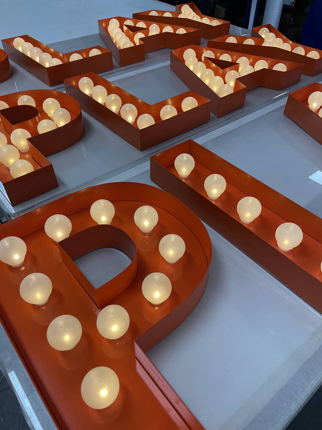 Bonds 3D Printed PLAY Letters