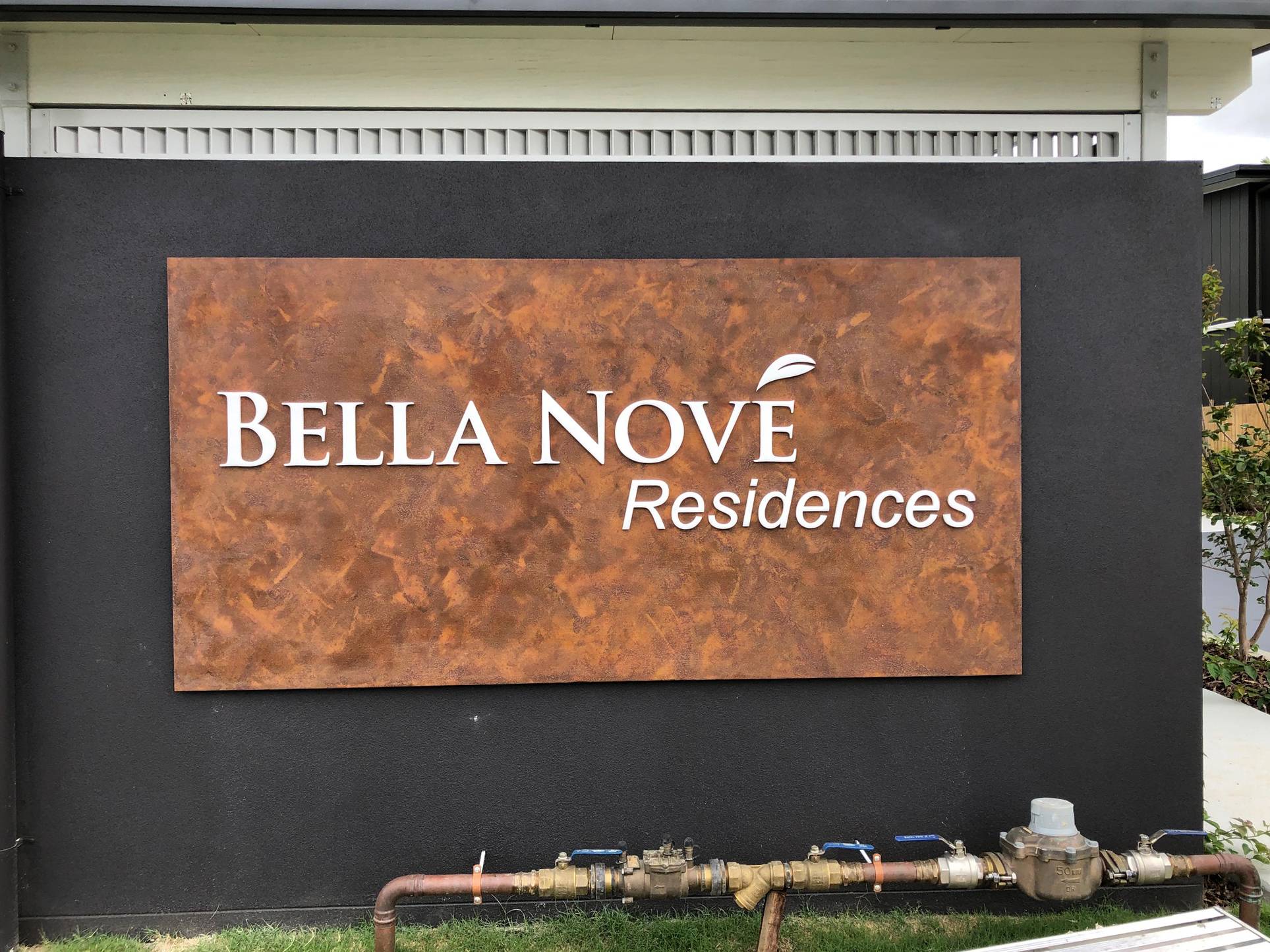 custom fabricated rust treated sign