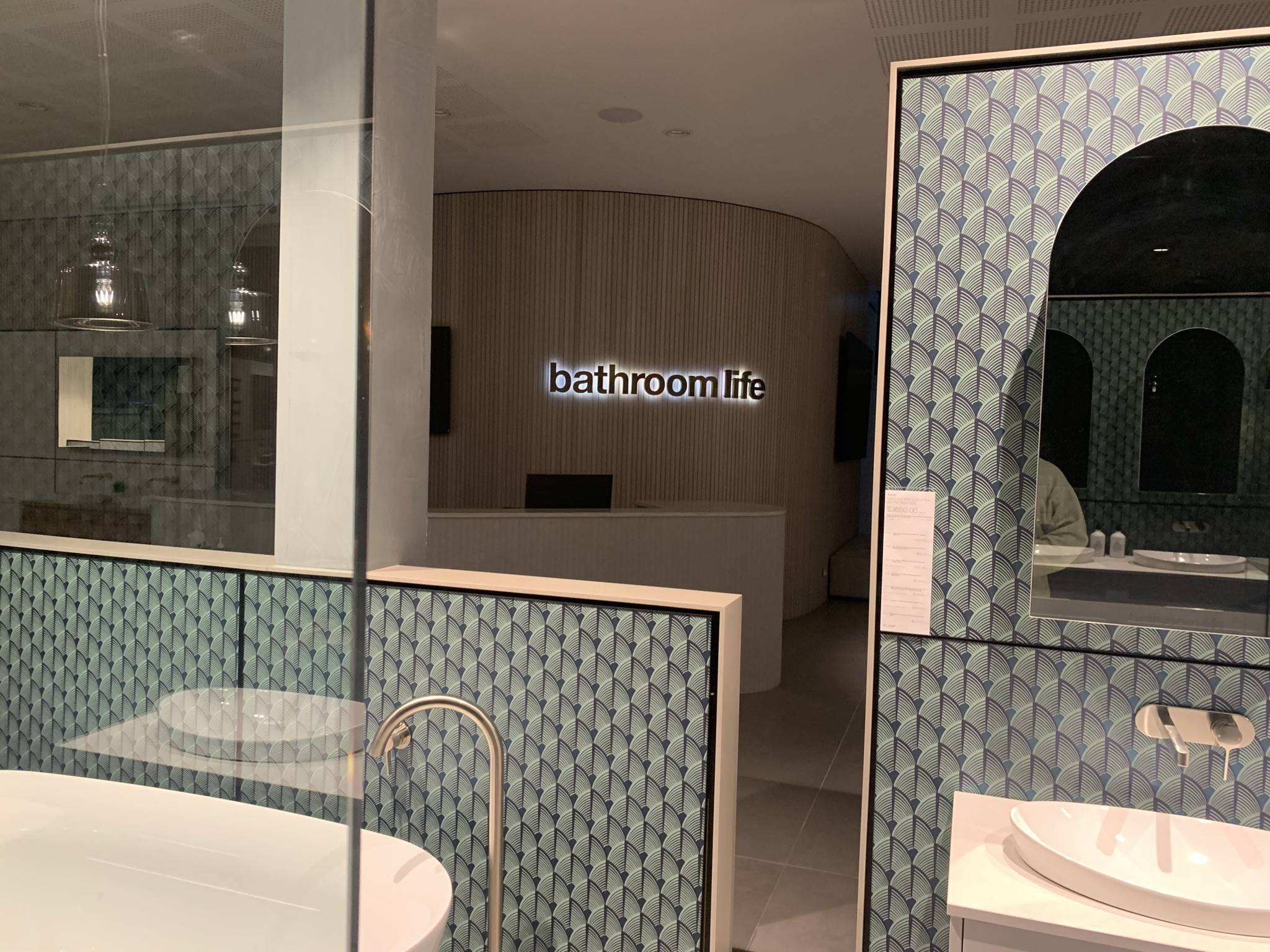 Reece Illuminated Bathroom Life Lettering